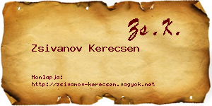 Zsivanov Kerecsen névjegykártya